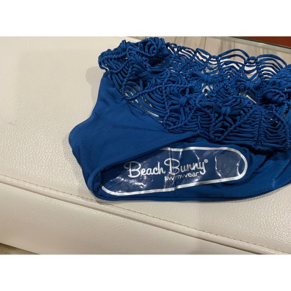 Beach Bunny Dakota Skimpy Macrame Bikini Bottom Symi Blue B18102B1 XS New - Picture 8 of 10